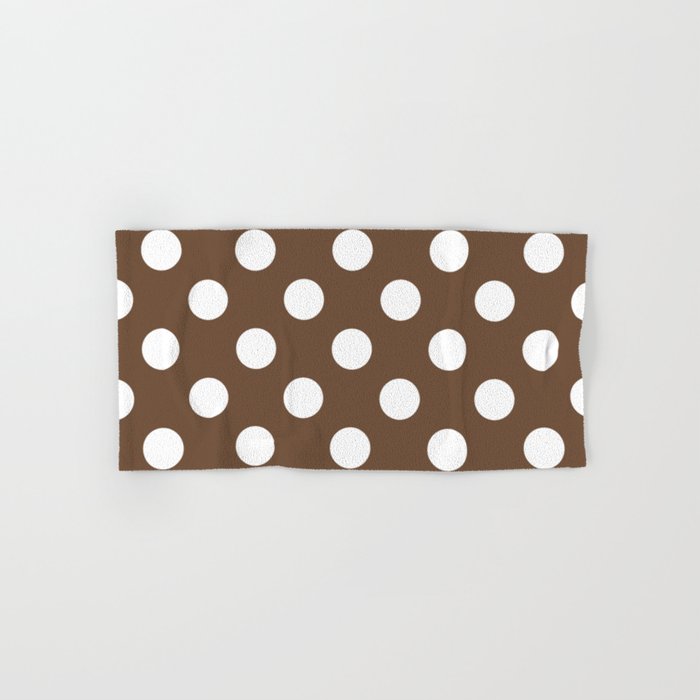 Tuscan Brown White Polka Dots Pois Pattern Hand Bath Brown White Polka Dots Pois Pattern