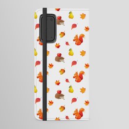 Hedgehog,squirrel,autumn pattern  Android Wallet Case