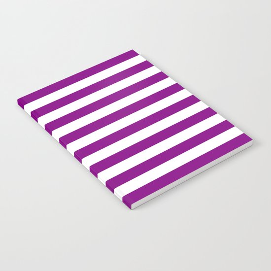 Horizontal Stripes (Purple/White) Notebook