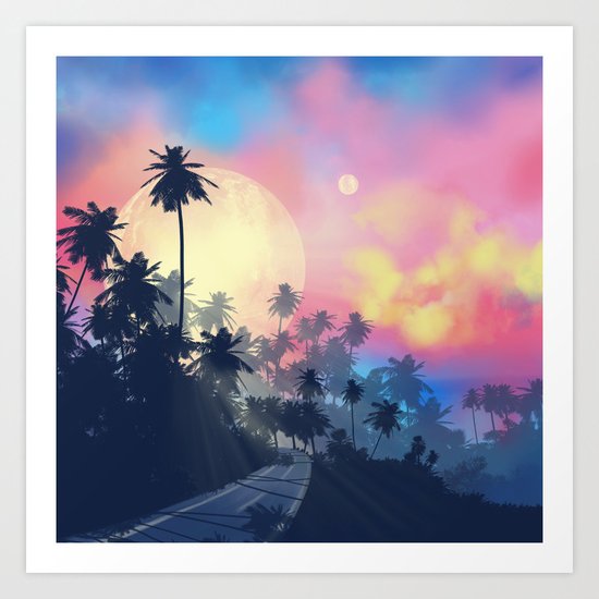summer palms Art Print