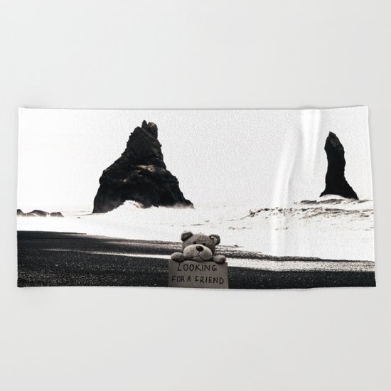 Teddy Looking for a Friend Beach Towel