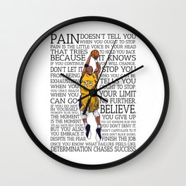 "Black Maamba" Basketball Typography Wall Clock