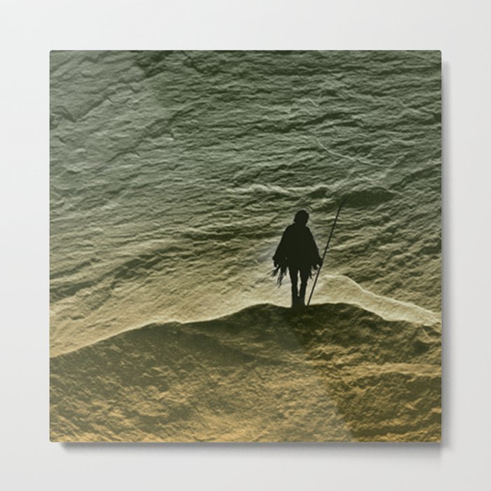 Standing On A Rocky Precipice - But Still Standing Metal Print