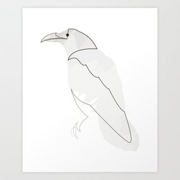 Crow one line Art Print