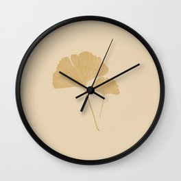 Ginkgo Leaves Wall Clock