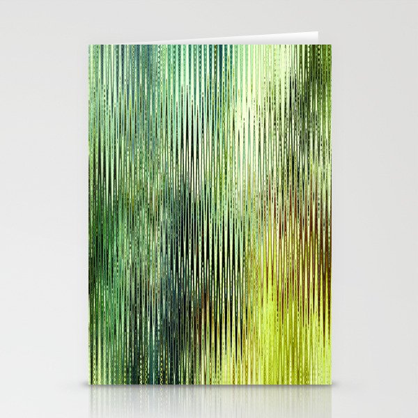Green Tones Abstract Lines Design Stationery Cards