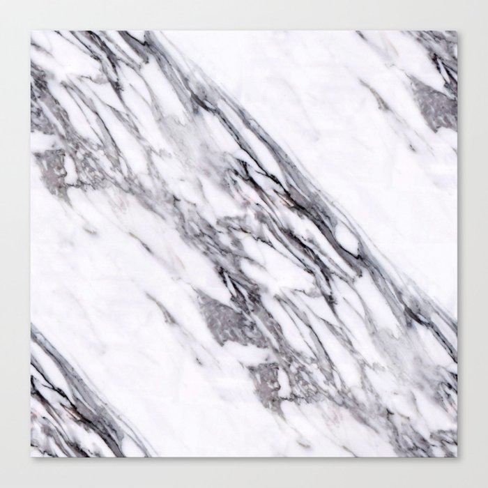 Alabaster White Marble With Charcoal Veins Texture Canvas Print By Dec02 Society6