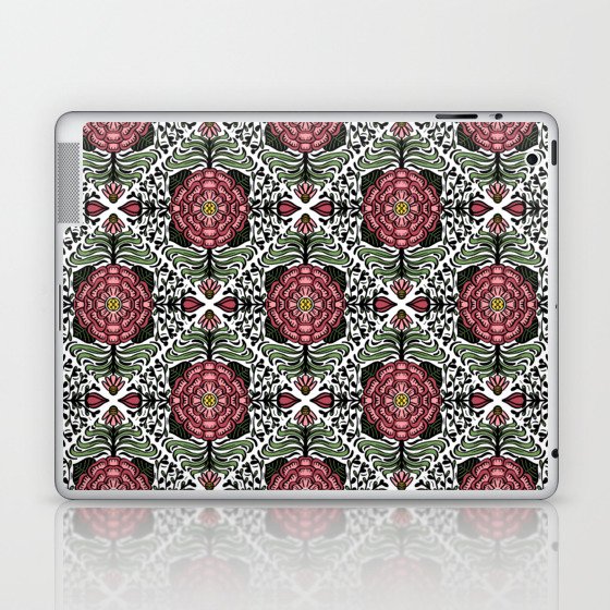 Vintage Floral Diamond Tiles Laptop & iPad Skin