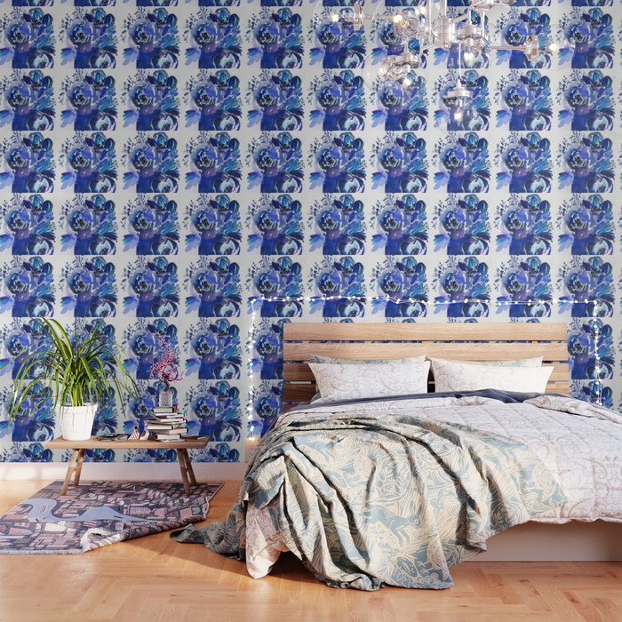 blue stillife: huge peonies Wallpaper