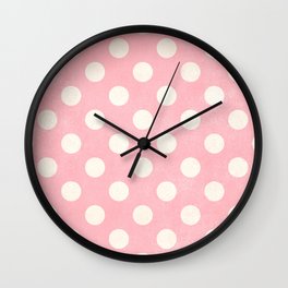 Soft Pink & Ivory Spotted Print  Wall Clock