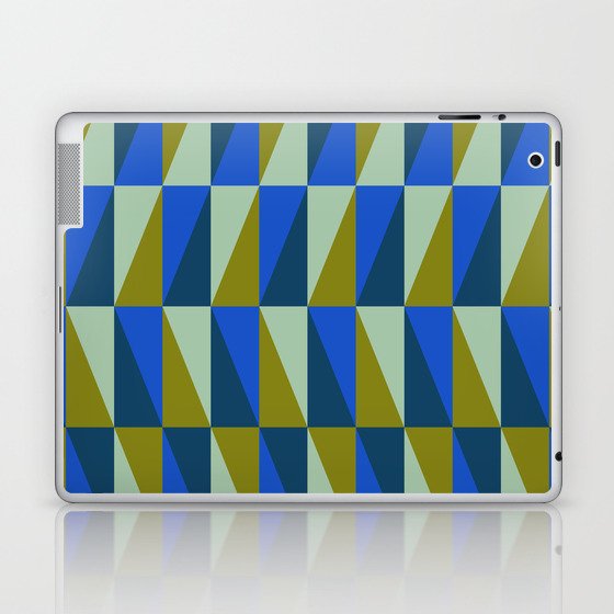 Triangles in Olive and Blue Laptop & iPad Skin