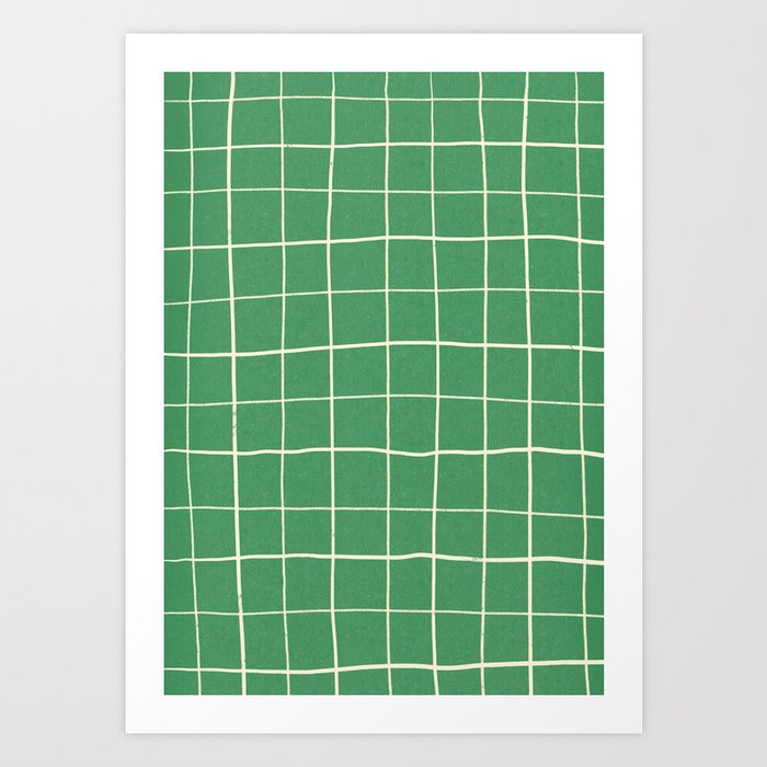 Green Check Art Print