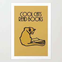 Cool cats read books Art Print