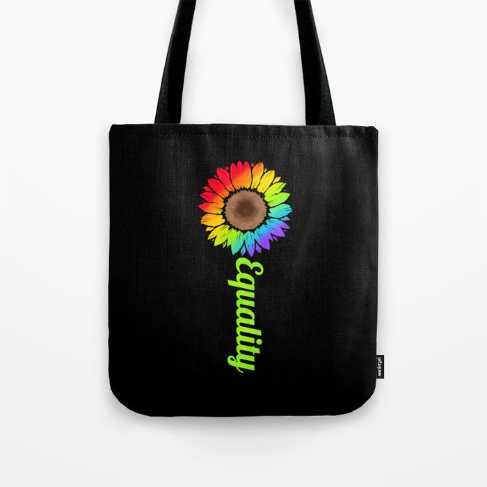 Rainbow Colorful Sunflower Equality LGBTQ Pride Month Tote Bag