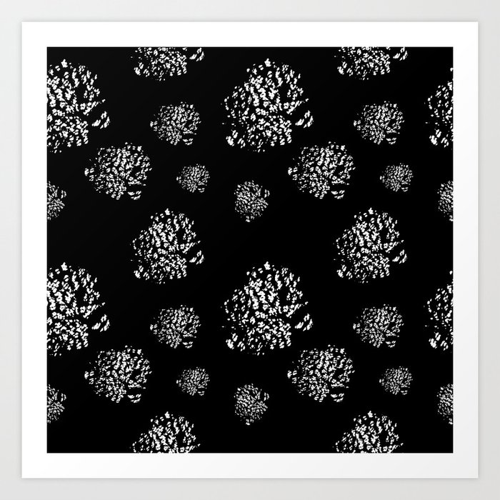 Wild Dots Black Art Print