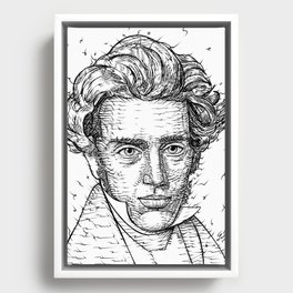 SOREN KIERKEGAARD ink portrait Framed Canvas