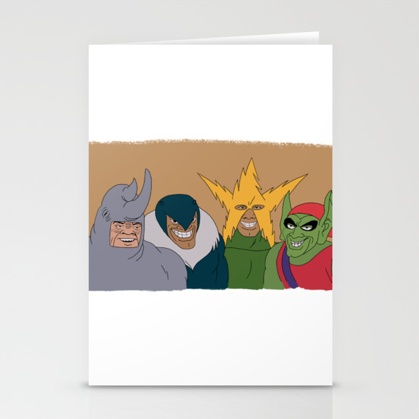 Me And The Boys Meme Spider Man Villains Stationery Cards By Bypepperana Society6