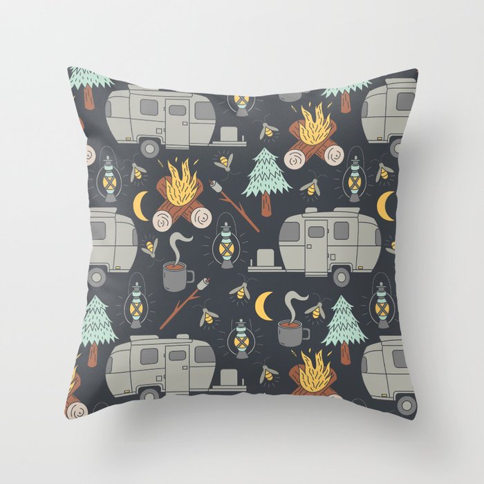 Airstream Camping Throw Pillow by Tamara Lance Society6