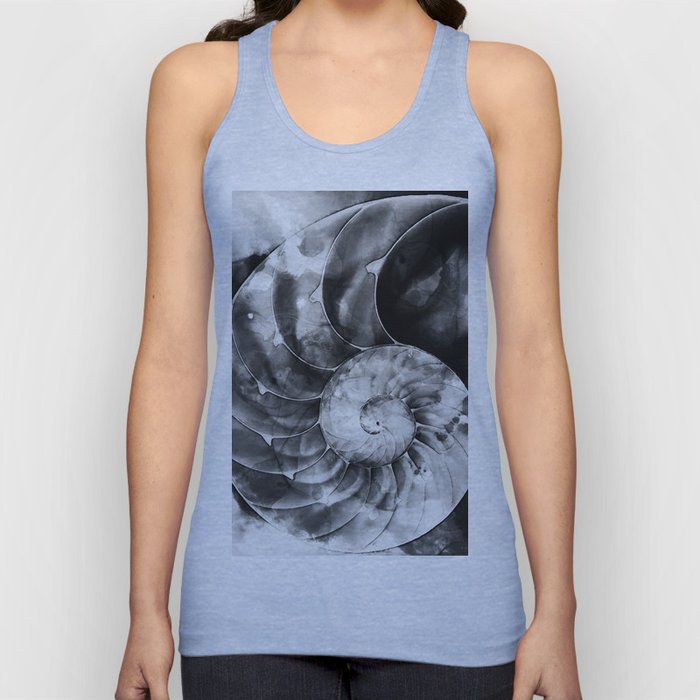 Black And White Nautilus Shell By Sharon Cummings Tank Top