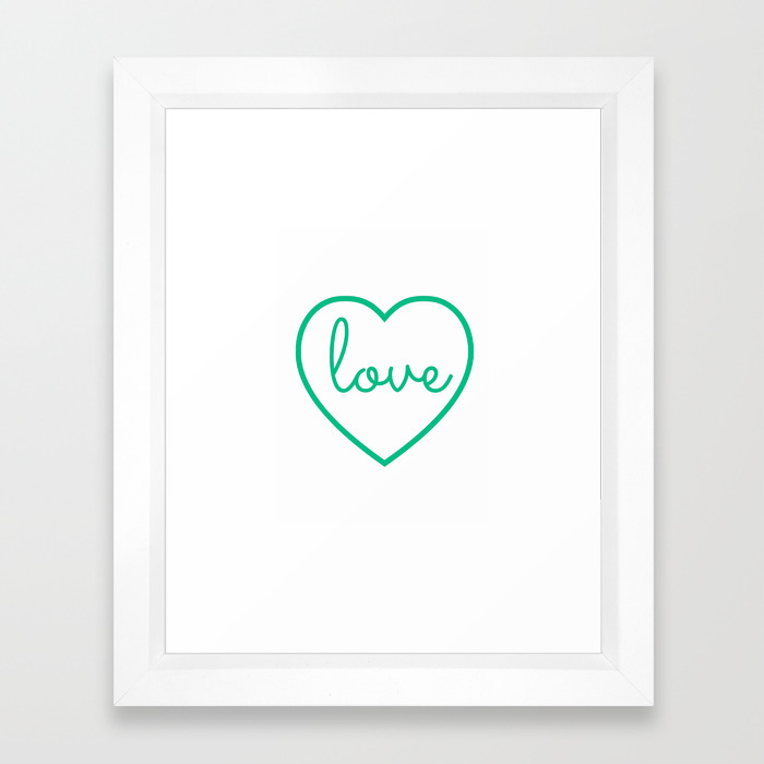 Mint Green Love Print Charming Home Decor Office Decor