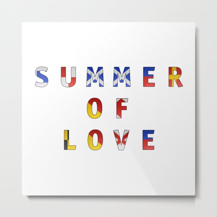 Summer of Love - Navy Code Metal Print