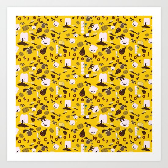 Chocolate Wasted Pattern Art Print