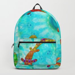 Colorful Zen Art - Mandala Koi Fish Garden Backpack