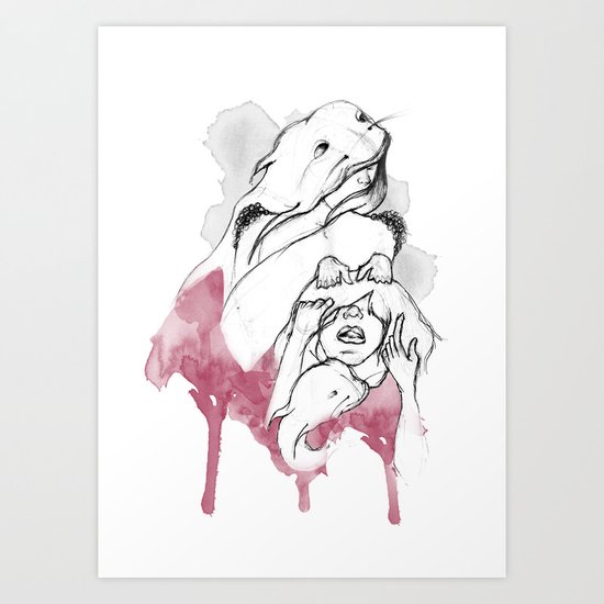 Half pet Art Print