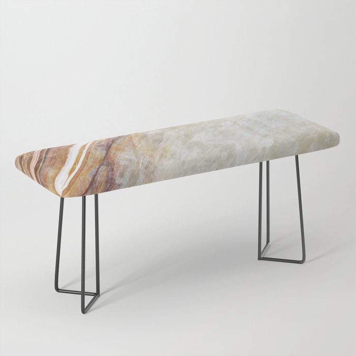 Ivory Agate Stone Bench