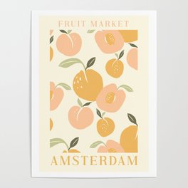 Peach Print, Flower Market Poster Poster