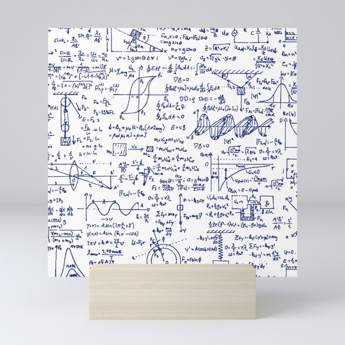 Physics Equations in Blue Pen Mini Art Print