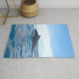 Whale fin of a humpback whale on the surface Area & Throw Rug