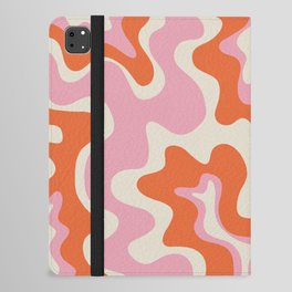 Pink and orange retro style liquid swirls iPad Folio Case