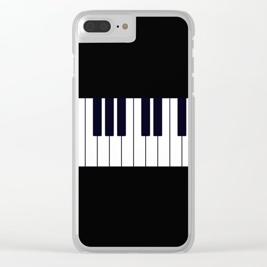 Piano Keys - Black and white simple piano keys pattern minimalistic music themed artwork Clear iPhone Case