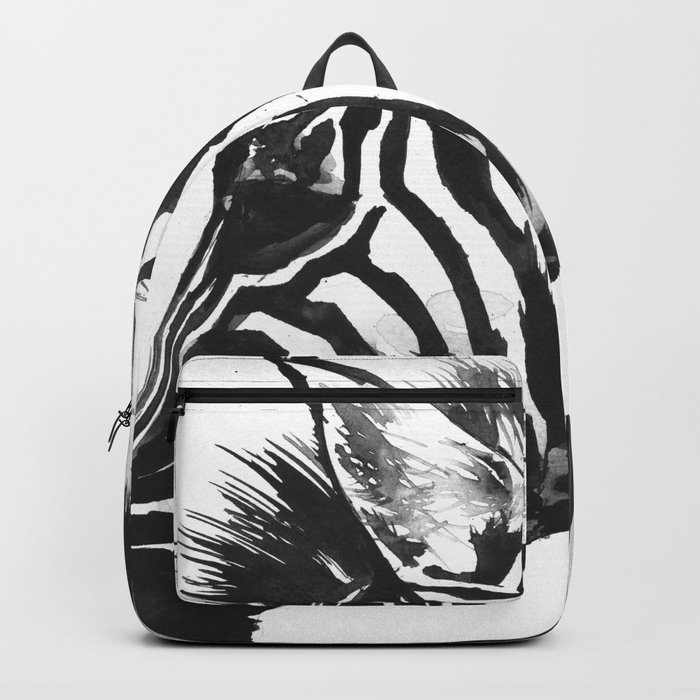 Zebra head - watercolor art Backpack