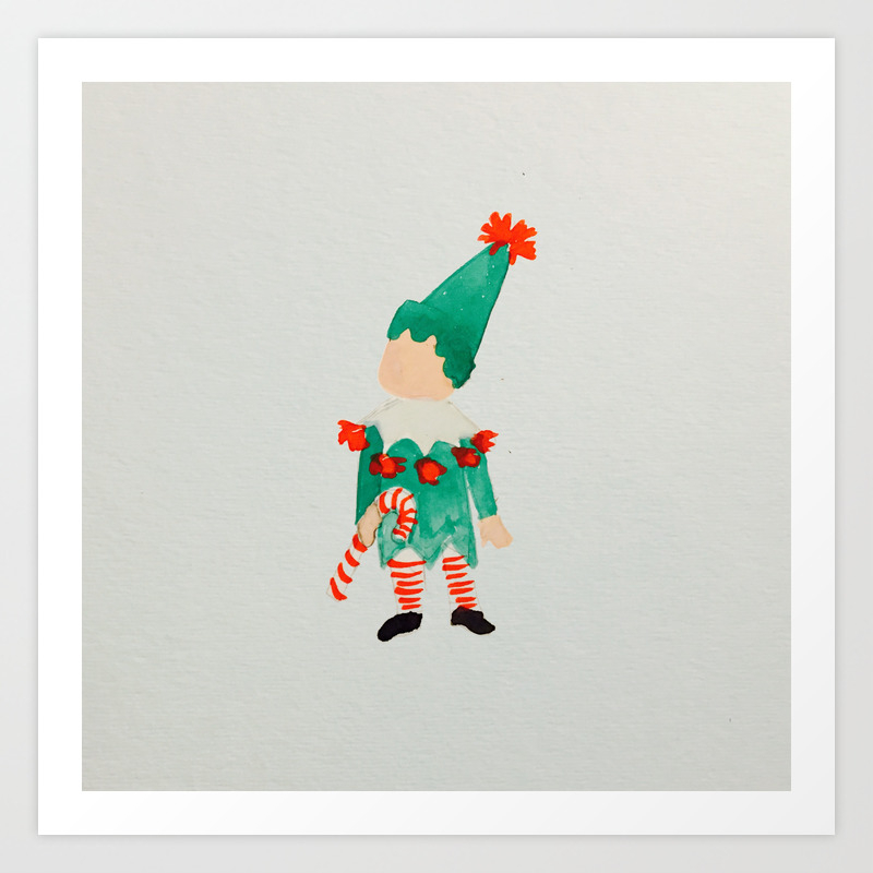 December Christmas Toddler Child Christmas Elf Art Print By Podartist Society6