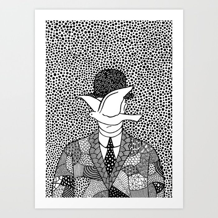 Magritte - Man in a bowler hat Art Print