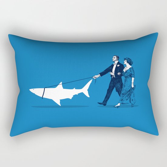 Walking the Shark Rectangular Pillow
