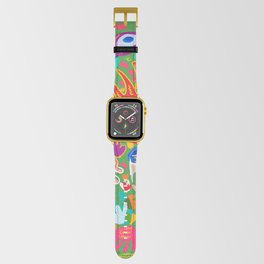 Welcome May Abstract Graffiti Nature and Flowers Pattern Apple Watch Band