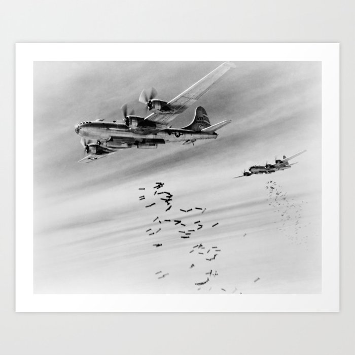 B-29 Superfortresses Releasing Bombs Over Burma - 1945 Art Print