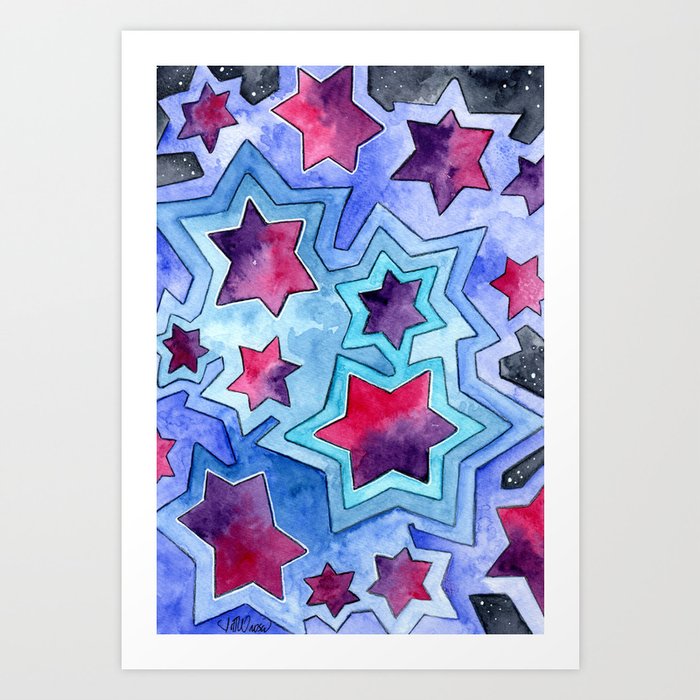 STARRY NIGHT With many STARS by LISETTE Art Print