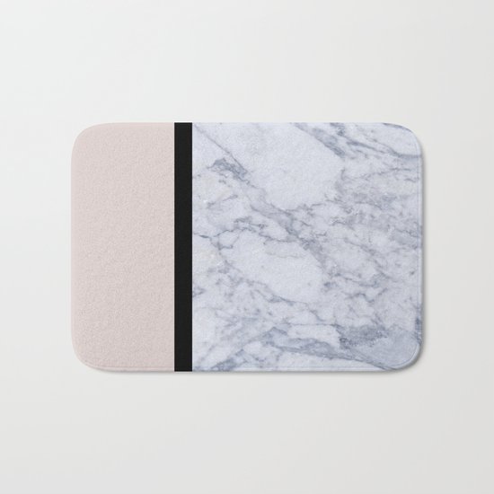 Modern minimalist blush marble Bath Mat