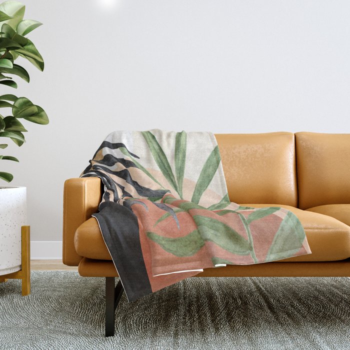 Abstract Tropical Art VI Throw Blanket