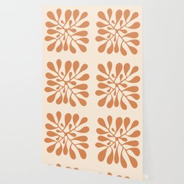 Matisse Inspired Abstract Cut Out orange Wallpaper