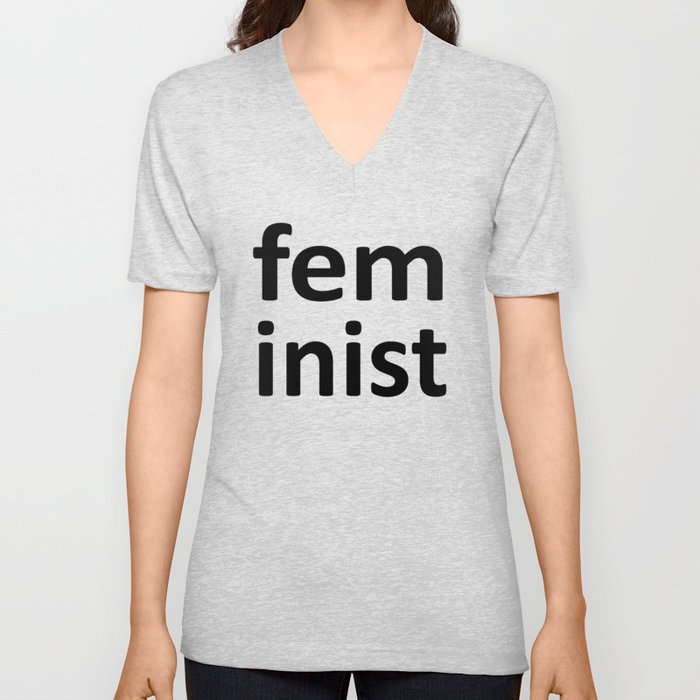 feminist minimalist design V Neck T Shirt