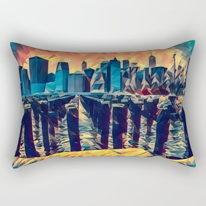 Manhattan skyline in New York City Rectangular Pillow