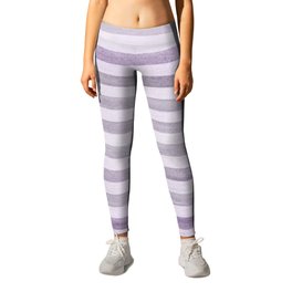 Purple and Gray Soft Stripes Pattern Leggings