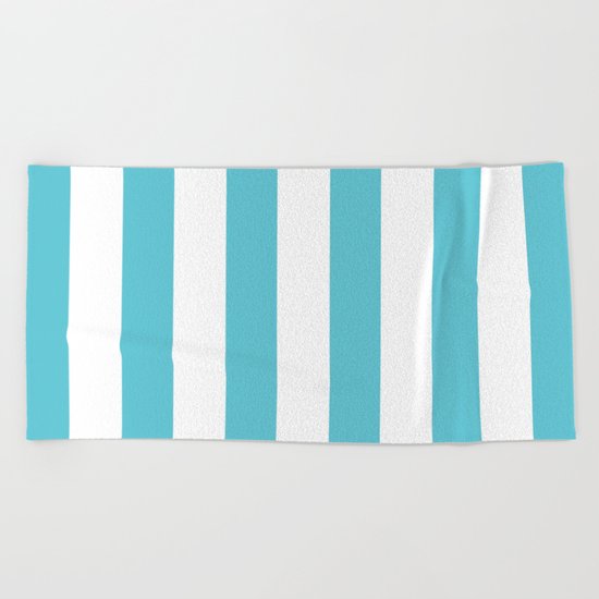 Simply Vertical Stripes in Seaside Blue Beach Towel
