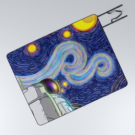 Starry Night in Space Picnic Blanket