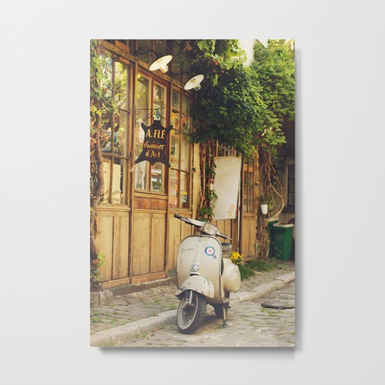 Vintage Vespa in Paris Metal Print
